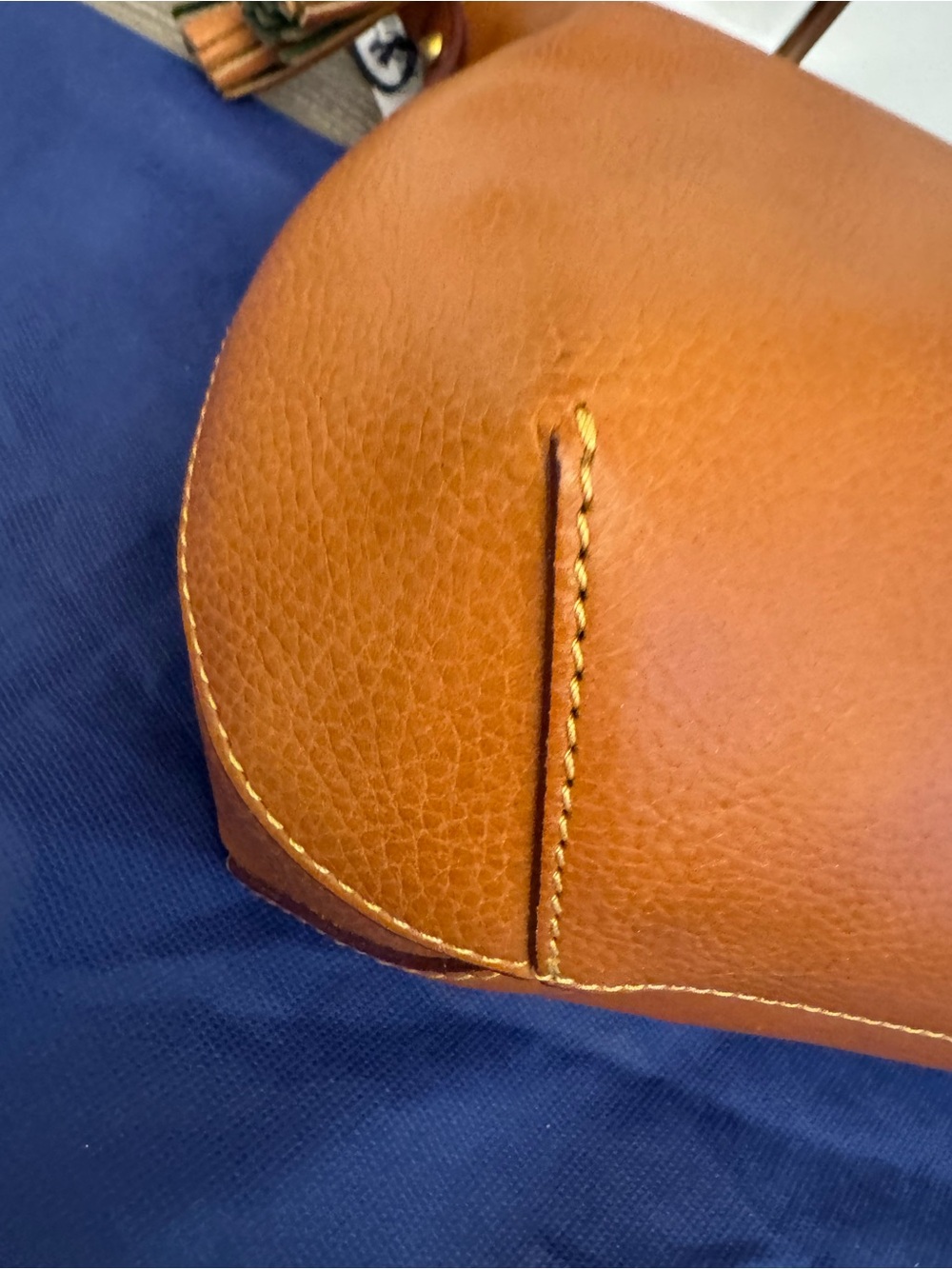 Dooney & Bourke Tan Leather Hobo Shoulder Bag with Tassel - Picture 14 of 15